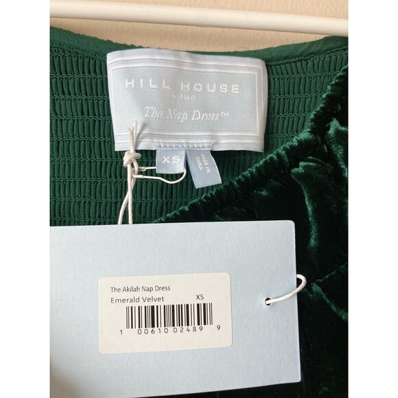 NWT HILL HOUSE HOME Akilah Nap Dress Emerald Velvet XS - Picture 6 of 8